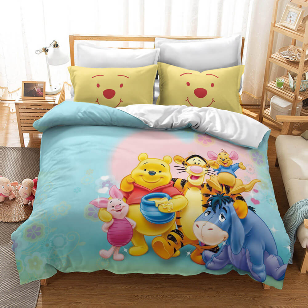 Cartoon Winnie the pooh Kids Bedding Set Quilt Cover Without Filler (Online Order Only)
