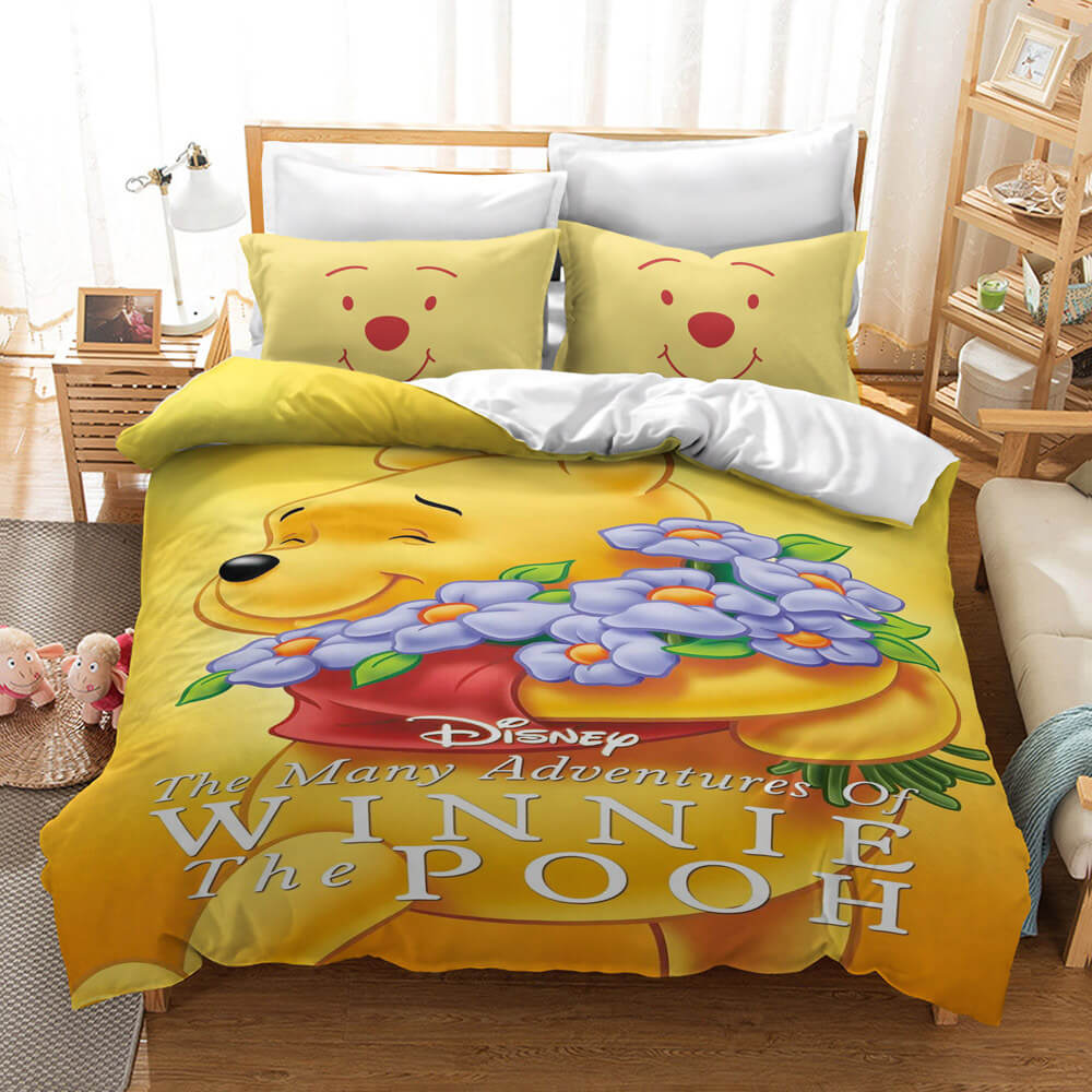 Cartoon Winnie the pooh Kids Bedding Set Quilt Cover Without Filler (Online Order Only)