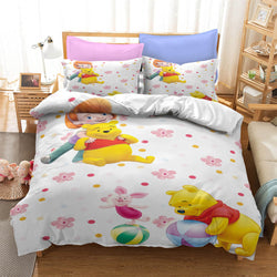 Cartoon Winnie the pooh Kids Bedding Set Quilt Cover Without Filler (Online Order Only)