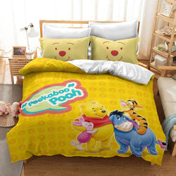 Cartoon Winnie the pooh Kids Bedding Set Quilt Cover Without Filler (Online Order Only)