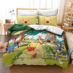 Cartoon Winnie the pooh Kids Bedding Set Quilt Cover Without Filler (Online Order Only)