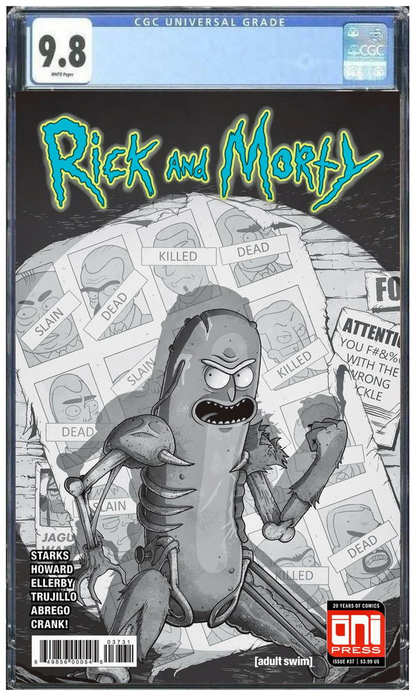 Rick And Morty 37 Oni 2018 Mike Vasquez Pickle Rick Uncanny X-Men 141 Homage B&W Variant (04/25/2018) (ONLINE ORDER ONLY)