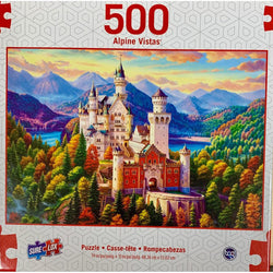 Castle in the Mountains Alpine Vistas 500 Piece Jigsaw Puzzle Sure Lox (ONLINE ORDER ONLY)