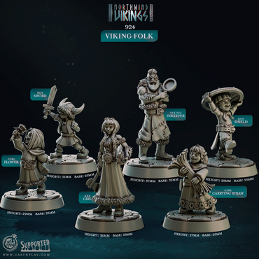 3D Printed Cast n Play Viking folk Northwind Vikings 28mm 32mm D&D (Online Only)