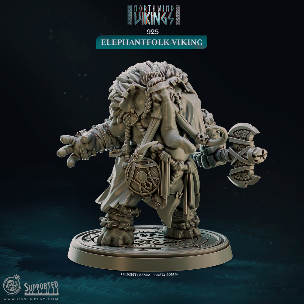 3D Printed Cast n Play Elephantfolk Viking Northwind Vikings 28mm 32mm D&D (Online Only)