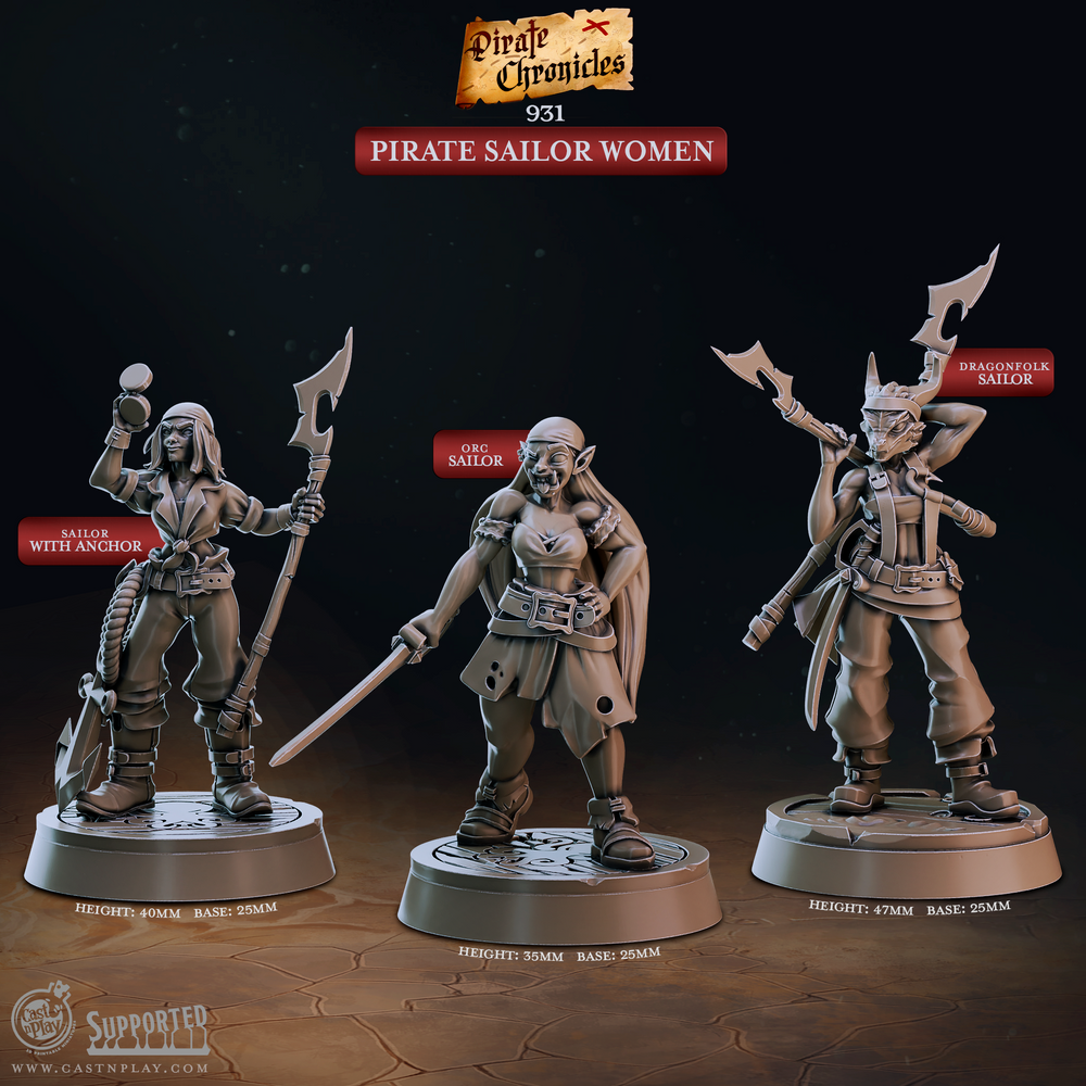 3D Printed Cast n Play Pirate Chronicles Collection 28mm 32mm D&D (Online Only)