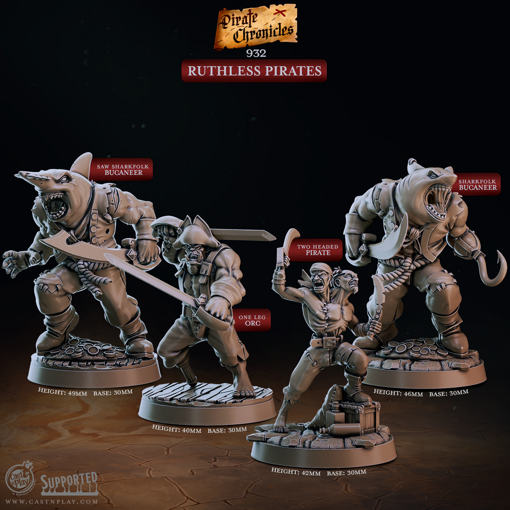 3D Printed Cast n Play Pirate Chronicles Collection 28mm 32mm D&D (Online Only)