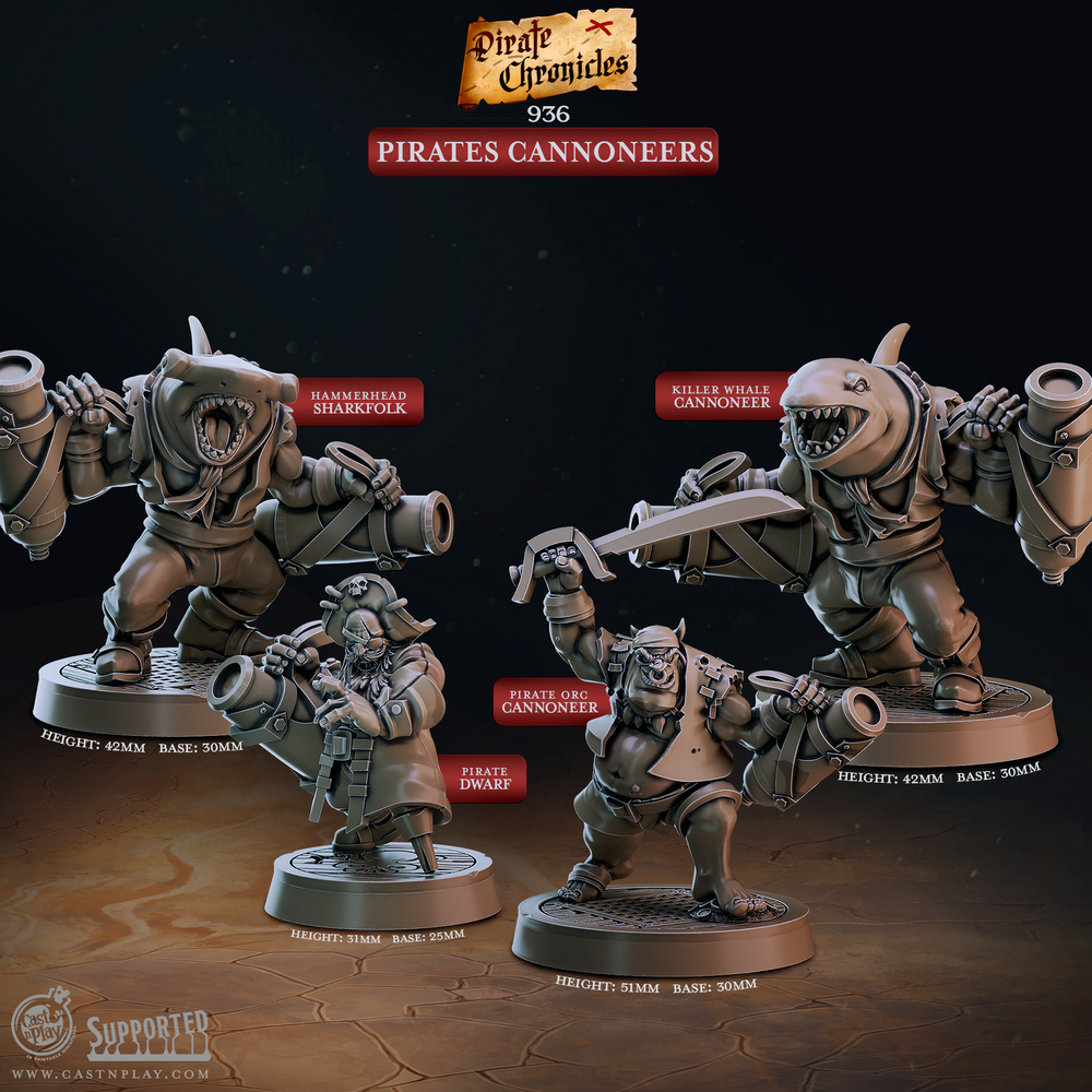 3D Printed Cast n Play Pirate Chronicles Collection 28mm 32mm D&D (Online Only)