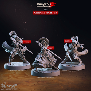 3D Printed Cast n Play Vampire Fighter Dungeon Guild Set 28mm 32mm D&D (Online Only)