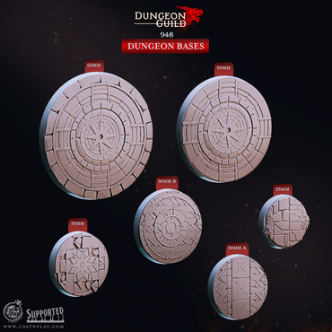 3D Printed Cast n Play Dungeon Bases Dungeon Guild Set 28mm 32mm D&D (Online Only)