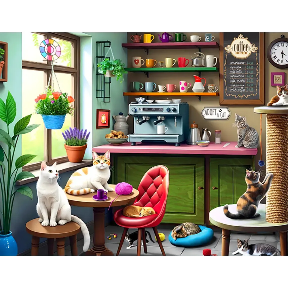 Cat Café 500 Piece Jigsaw Puzzle Springbok