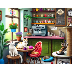 Cat Café 500 Piece Jigsaw Puzzle Springbok