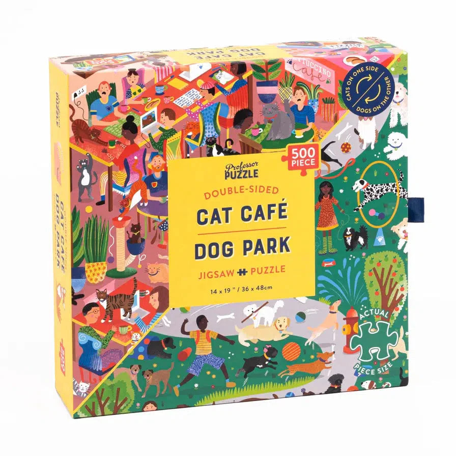Cat Café Dog Park 500 Piece Double-Sided Jigsaw Puzzle Professor Puzzle (ONLINE ORDER ONLY)