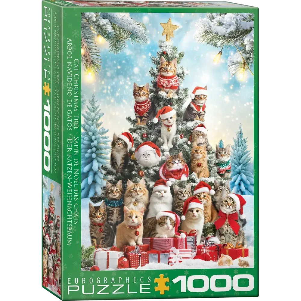 Cat Christmas Tree 1000 Piece Jigsaw Puzzle Eurographics