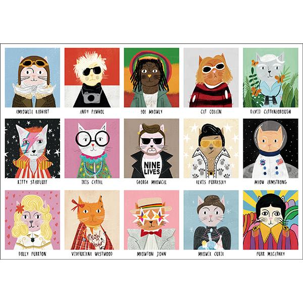 Cat Icons 1000 Piece Jigsaw Puzzle Happily (ONLINE ORDER ONLY)