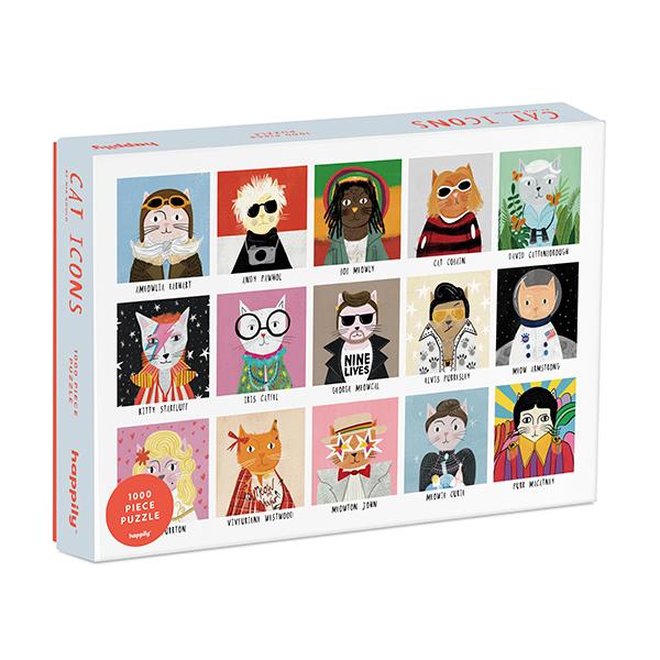 Cat Icons 1000 Piece Jigsaw Puzzle Happily (ONLINE ORDER ONLY)