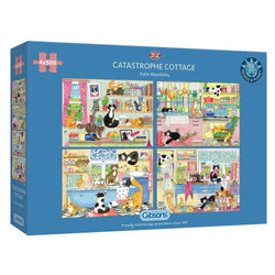 Catastrophe Cottage Set of 4 500 Piece Jigsaw Puzzles Gibsons (ONLINE ORDER ONLY)