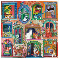 Cats in Windows 1000 Piece Jigsaw Puzzle eeBoo (ONLINE ORDER ONLY)