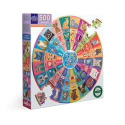 Cats of the World 500 Piece Round Jigsaw Puzzle eeBoo (ONLINE ORDER ONLY)