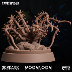 3D Printed Sordane Publishing Cave Spider Moonsoon 28 32mm D&D (Online Only)