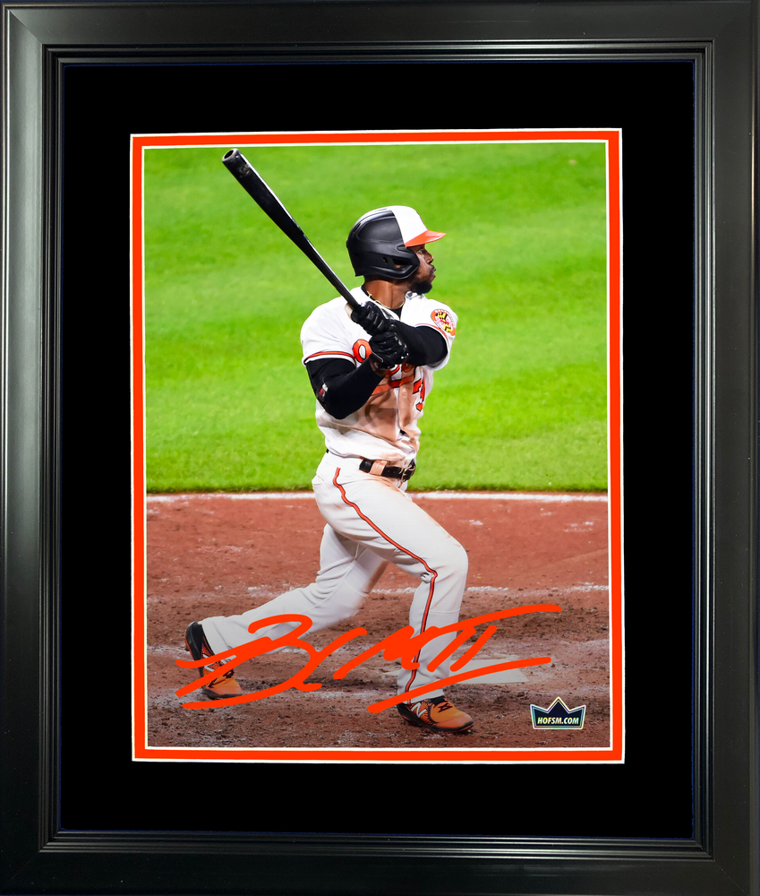 Framed Cedric Mullins Facsimile Laser Engraved Signature Auto Baltimore Orioles 11"x14" Baseball Photo HOFSM Holo (ONLINE ORDER ONLY)