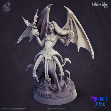 3D Printed Cast n Play Midnight Curse - Celeste Silver 28mm 32mm D&D (Online Only)