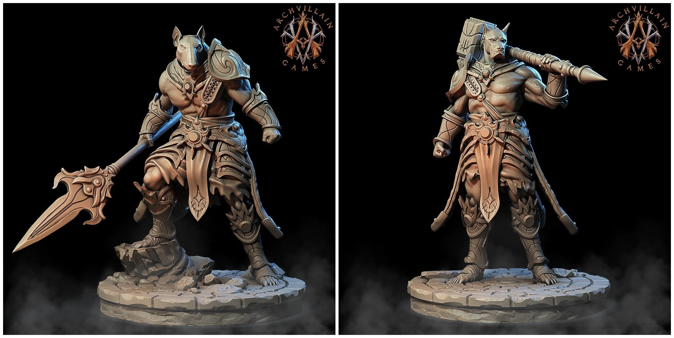 3D Printed Archvillain Games The Astral Court - Celestial Hounds 28mm 32mm D&D (Online Only)