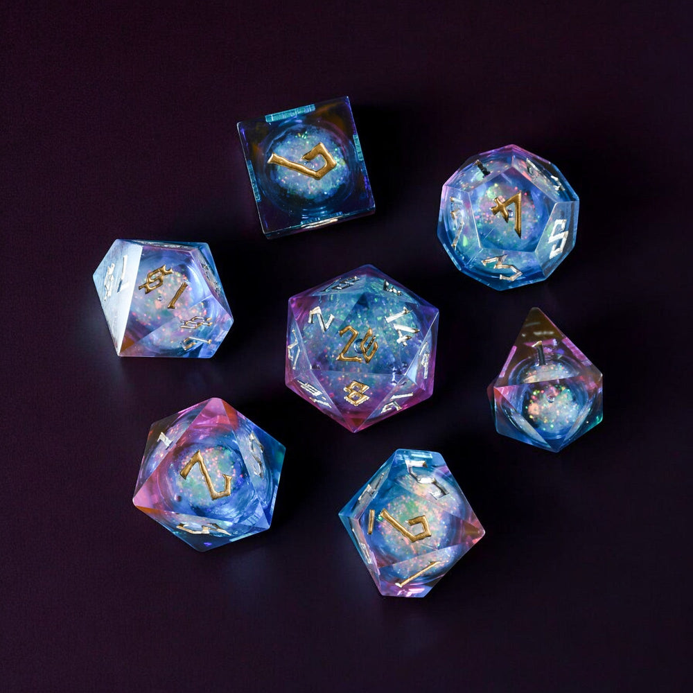 Pre-Order || Celestial Galaxy Liquid Core Dice Set