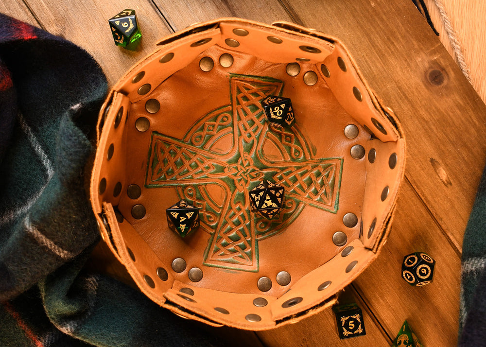 Celtic Green Glass Dice Set - Dice Around the World Collection (ONLINE ORDER ONLY)