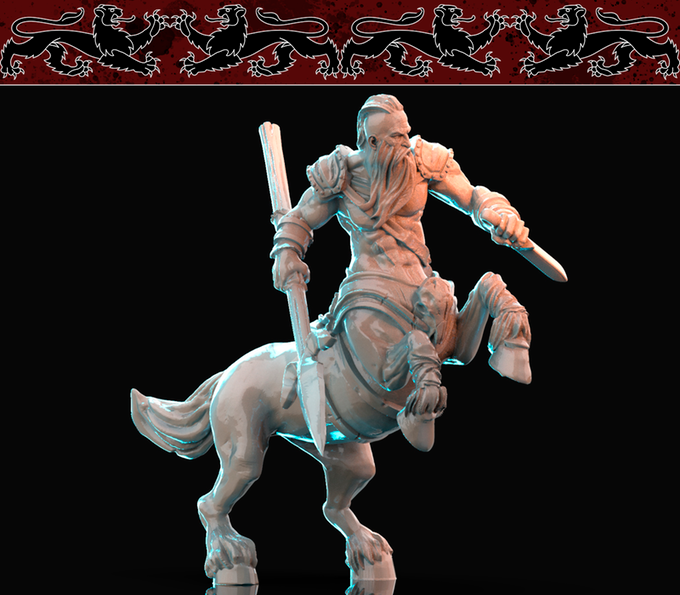 3D Printed Nafarrate Centaur Bestiary Creatures Volume 1 28mm 32mm D&D (Online Only)