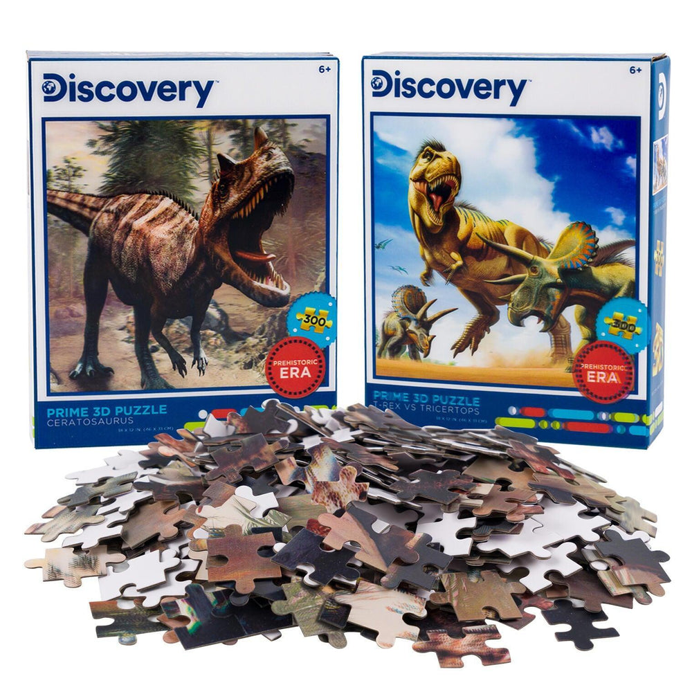 Ceratosaurus & Dino Battle Set of 2 300 Piece Lenticular Jigsaw Puzzles Prime 3D (ONLINE ORDER ONLY)