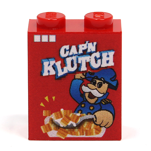 Cap'N Klutch Cereal (1 x 2 x 2 Brick) made using LEGO parts - B3 Customs (Online Order Only)