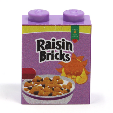 Raisin Bricks Cereal 1x2x2 Brick on real LEGO part - B3 Customs (Online Order Only)