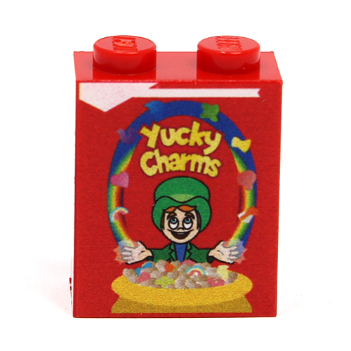 Yucky Charms Cereal Custom Printed 1x2x2 Brick made using LEGO parts - B3 Customs (Online Order Only)