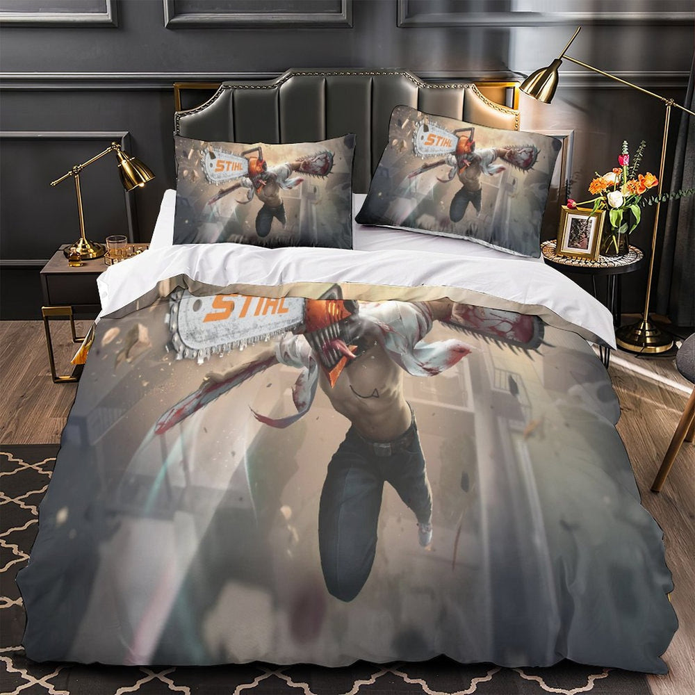 Chainsaw Man Bedding Set Pattern Quilt Duvet Cover Without Filler (Online Order Only)