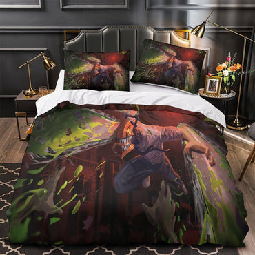 Chainsaw Man Bedding Set Pattern Quilt Duvet Cover Without Filler (Online Order Only)