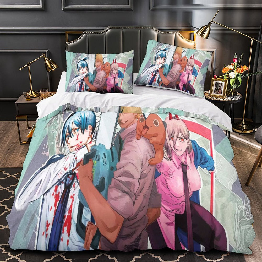 Chainsaw Man Bedding Set Quilt Duvet Cover Without Filler (Online Order Only)