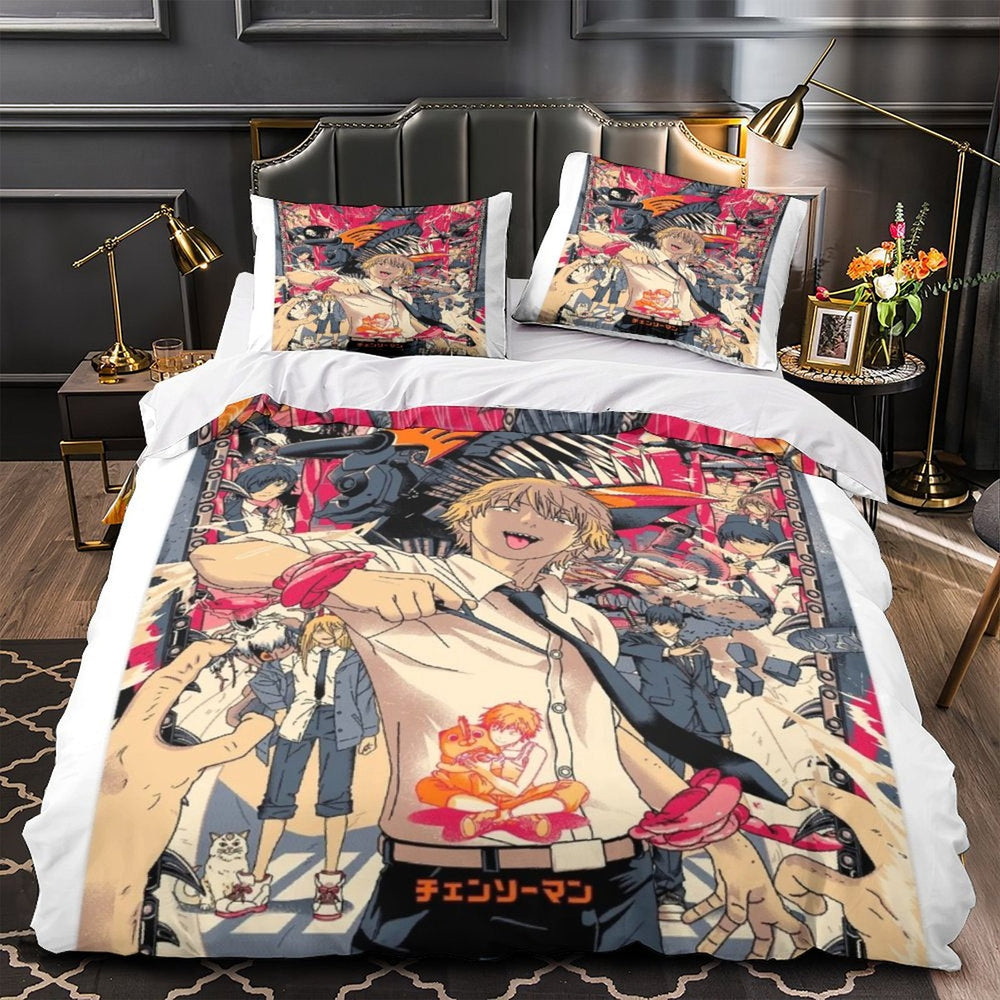 Chainsaw Man Bedding Set Quilt Duvet Cover Without Filler (Online Order Only)