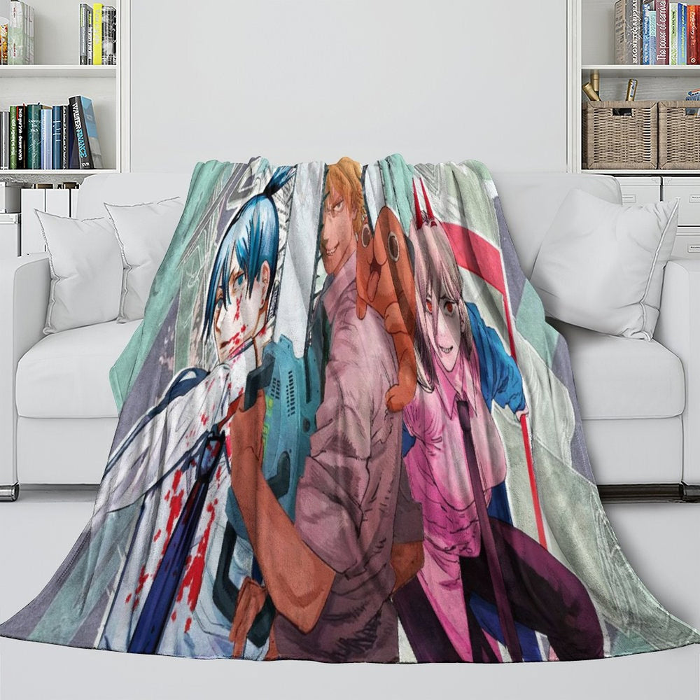 Chainsaw Man Blanket Flannel Fleece Throw Room Decoration (Online Order Only)