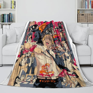 Chainsaw Man Blanket Flannel Fleece Throw Room Decoration (Online Order Only)