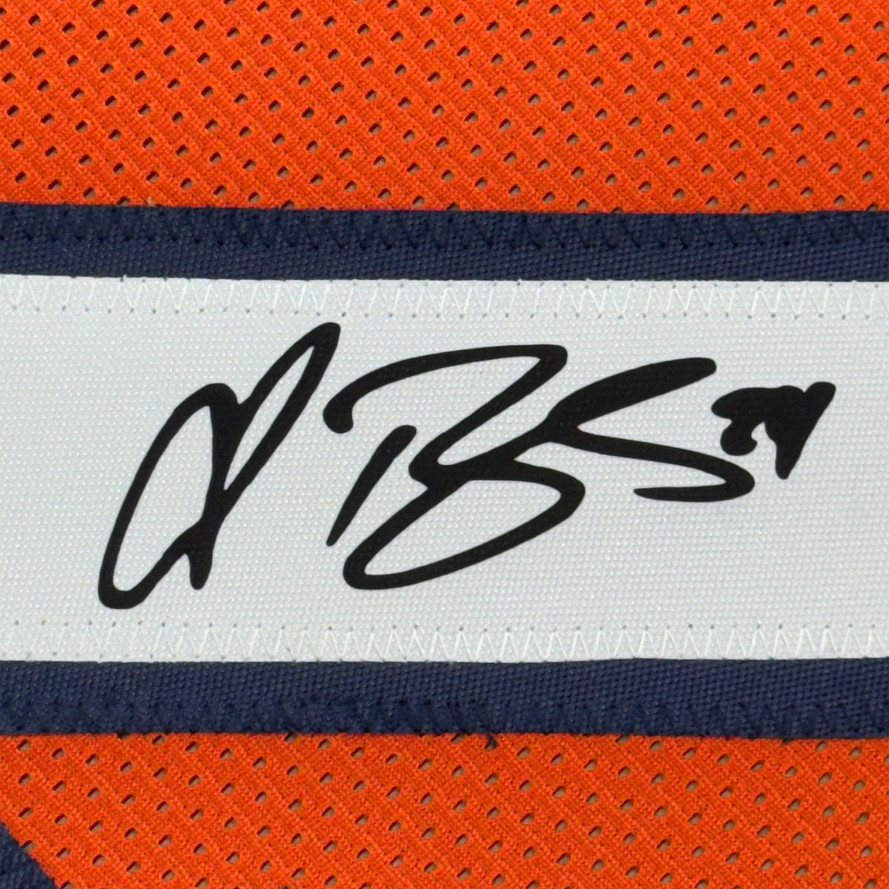 Framed Facsimile Autographed Champ Bailey 35x39 Denver Orange Reprint Laser Auto Football Jersey (ONLINE ORDER ONLY)