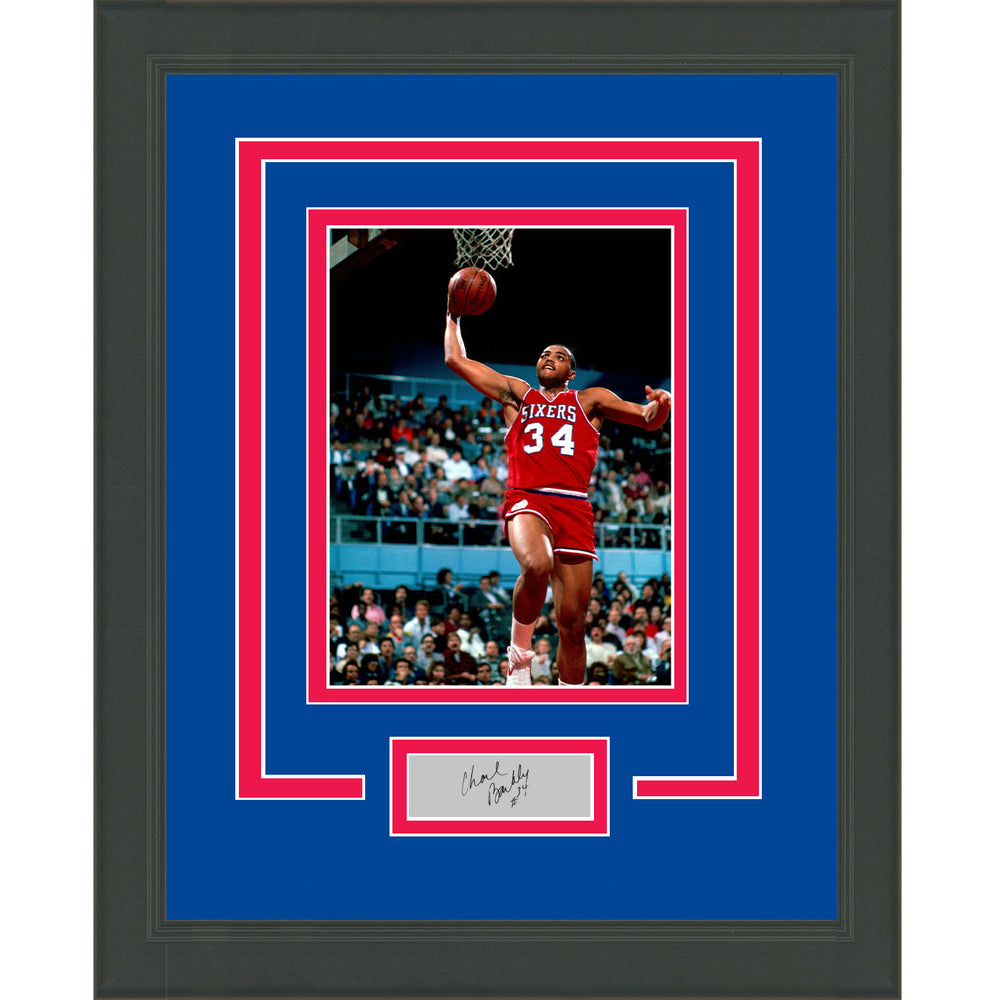 Framed Charles Barkley Facsimile Laser Engraved Signature Auto Philadelphia 76ers 11x14 Basketball Photo (ONLINE ORDER ONLY)