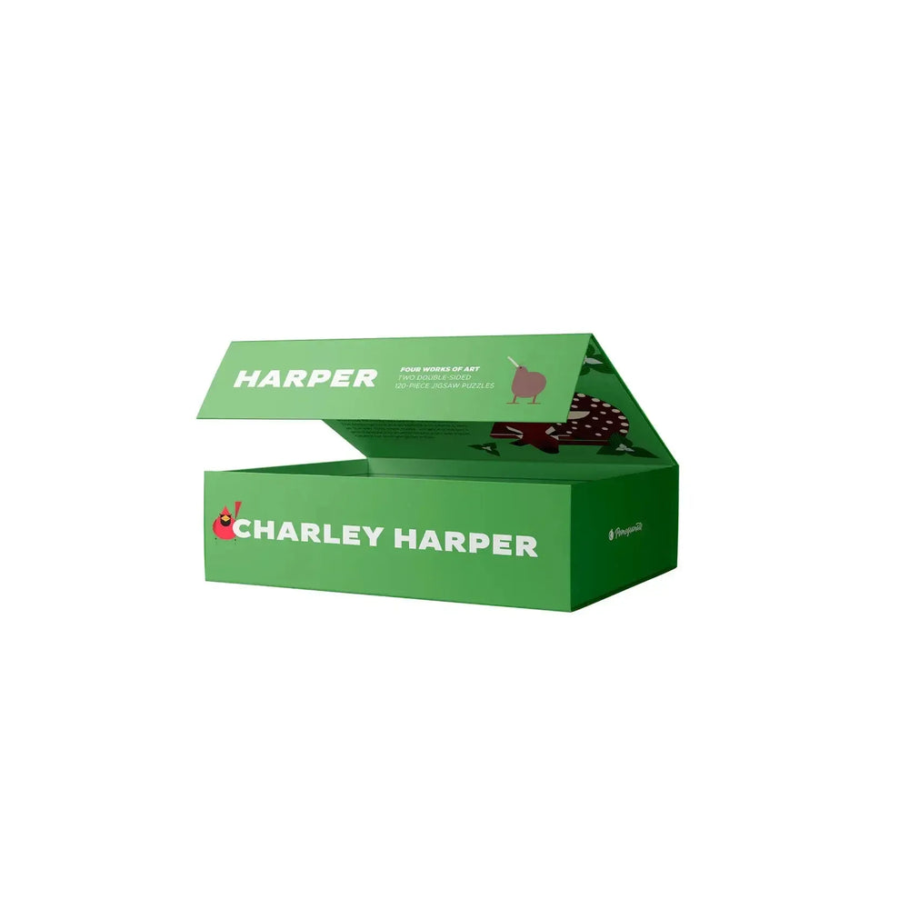 Charley Harper Set of 2 120 Piece Double-Sided Jigsaw Puzzle Pomegranate