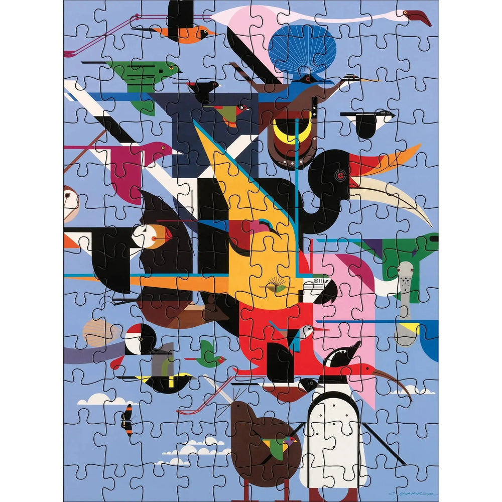 Charley Harper Set of 2 120 Piece Double-Sided Jigsaw Puzzle Pomegranate