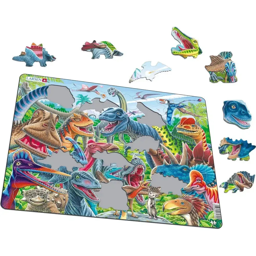 Cheerful Dinosaurs Selfie 43 Piece Tray Jigsaw Puzzle Larsen