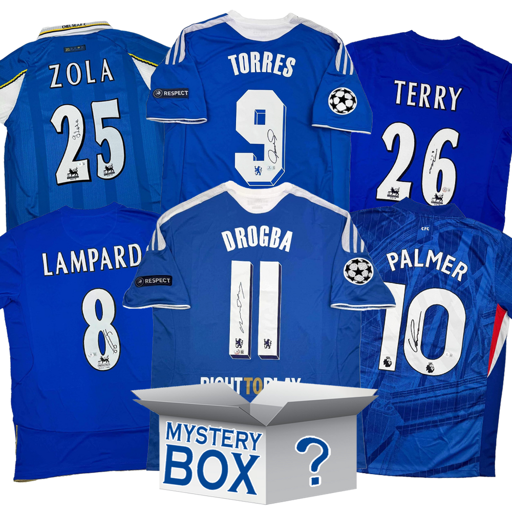 Chelsea F.C. Autographed/Signed Soccer Jersey Mystery Box with PSA JSA or Beckett COA (ONLINE ORDER ONLY)