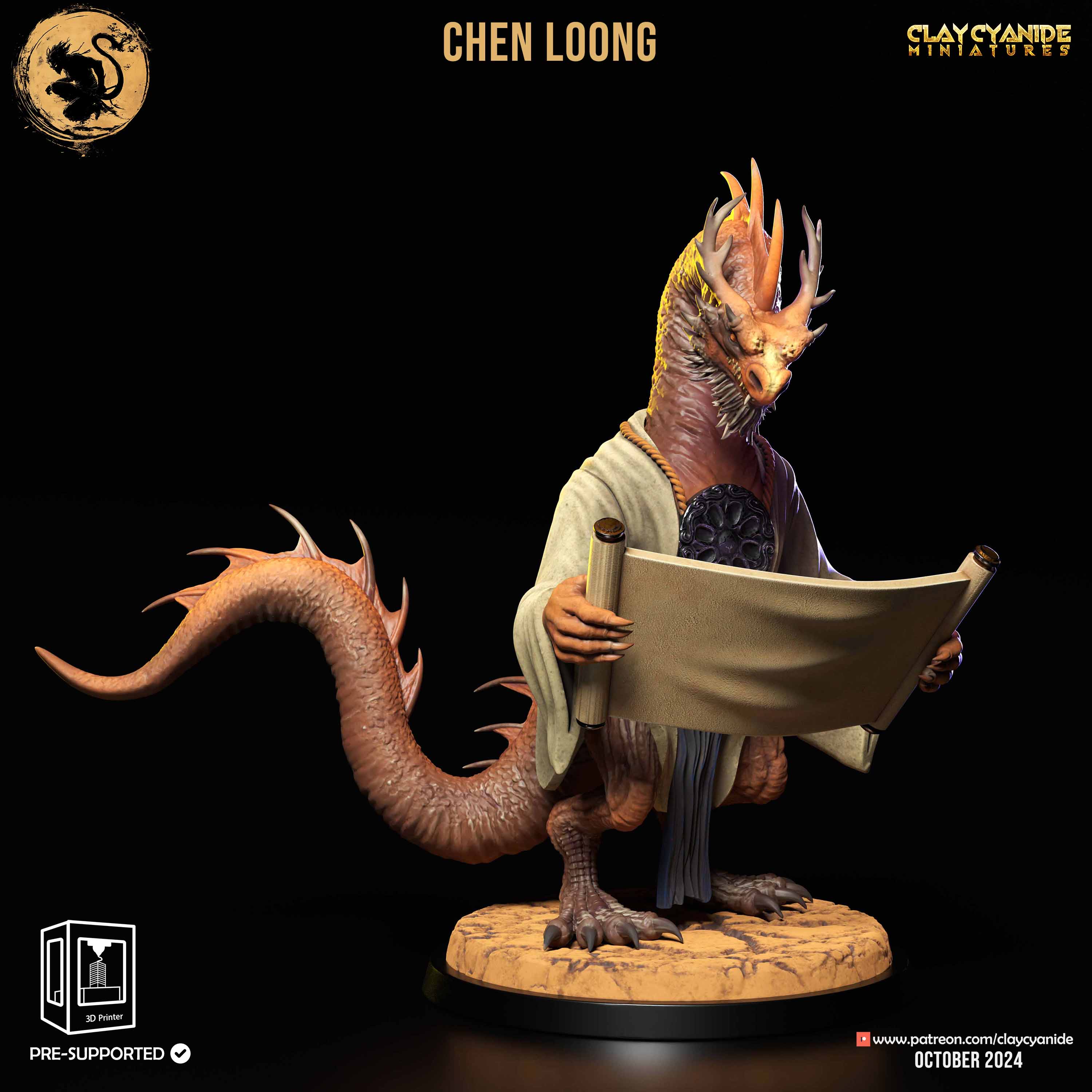 3D Printed Clay Cyanide Chen Loong Black Myth Wukong Set 28 32 mm D&D (Online Only)