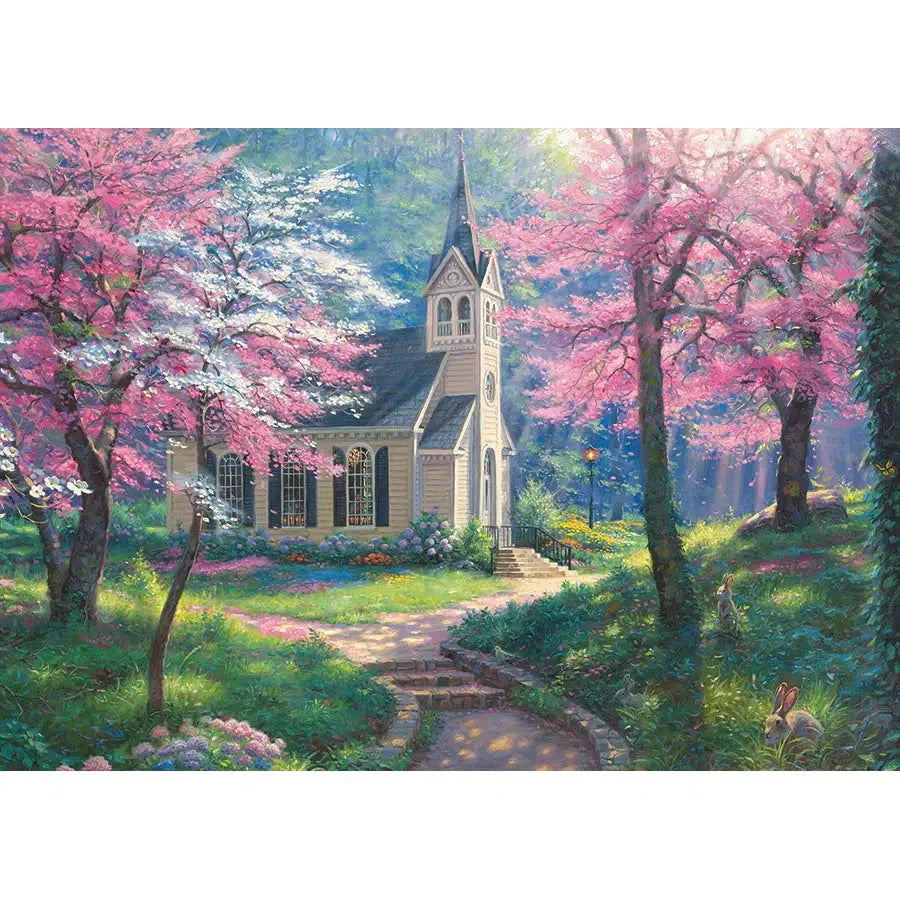 Cherry Blossom Chapel 35 Piece Tray Jigsaw Puzzle Cobble Hill (ONLINE ORDER ONLY)