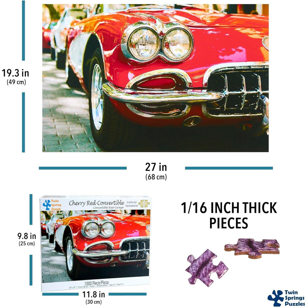 Cherry Red Convertible 1000 Piece Jigsaw Puzzle Twin Spring (ONLINE ORDER ONLY)