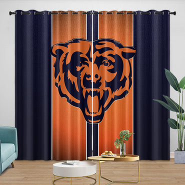 Chicago Bears Curtains Blackout Window Drapes Room Decoration (Online Order Only)